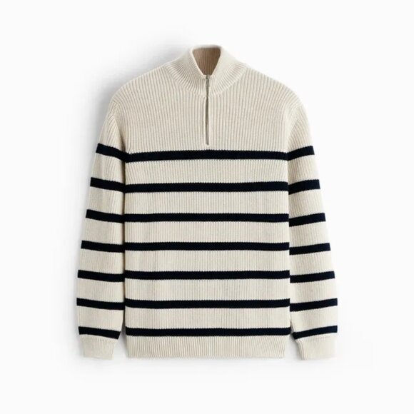 Zara textured Weave Mock Neck Sweater